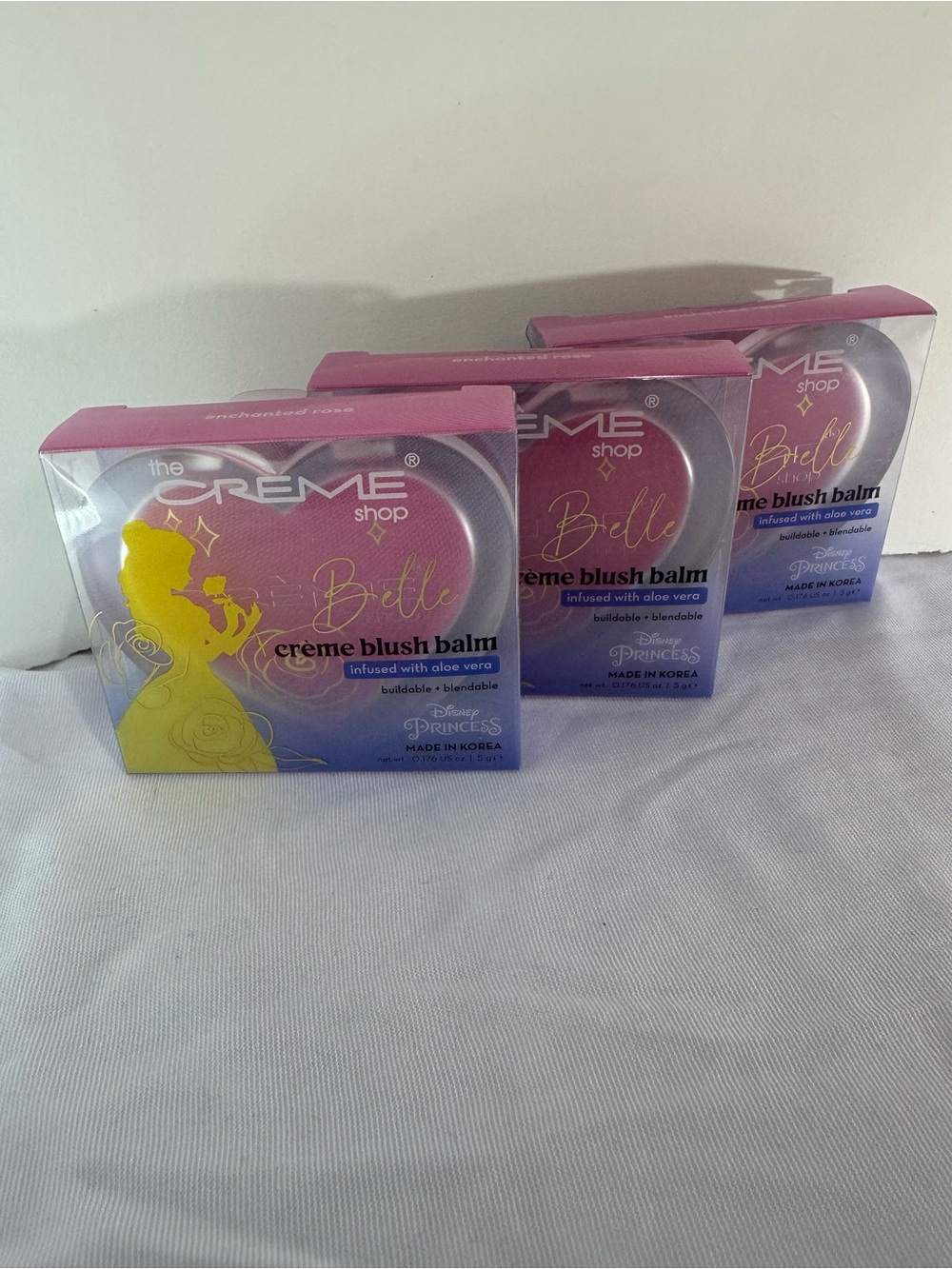 3Pack! Disney Princess X The Creme Shop Belle Enchanted Rose Blush Balm